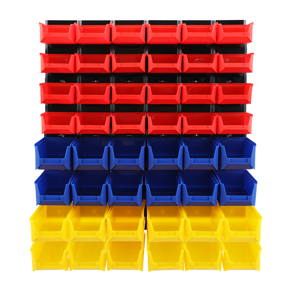 Giantz 48 Storage Bin Rack Wall Mounted Peg Board - Image 3