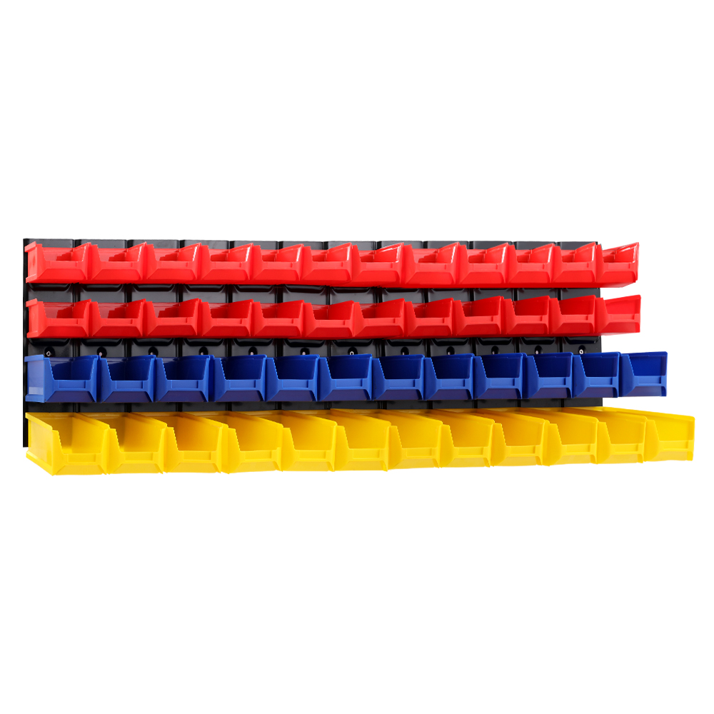 Giantz 48 Storage Bin Rack Wall Mounted Peg Board - Image 4