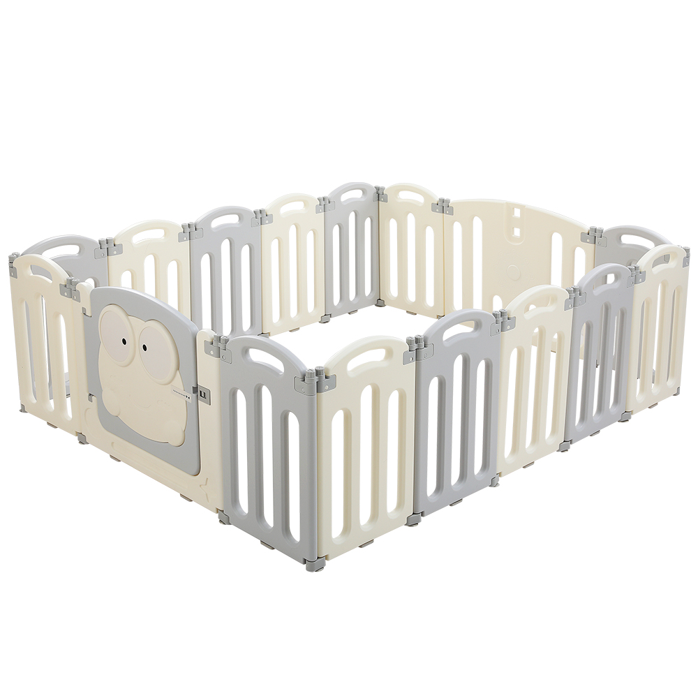 Keezi Baby Playpen 16 Panels Foldable Toddler Fence Safety Play Activity Centre - Image 1
