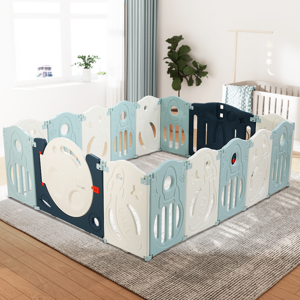Keezi Baby Playpen 16 Panels Foldable Toddler Fence Safety Play Activity Barrier - Image 8