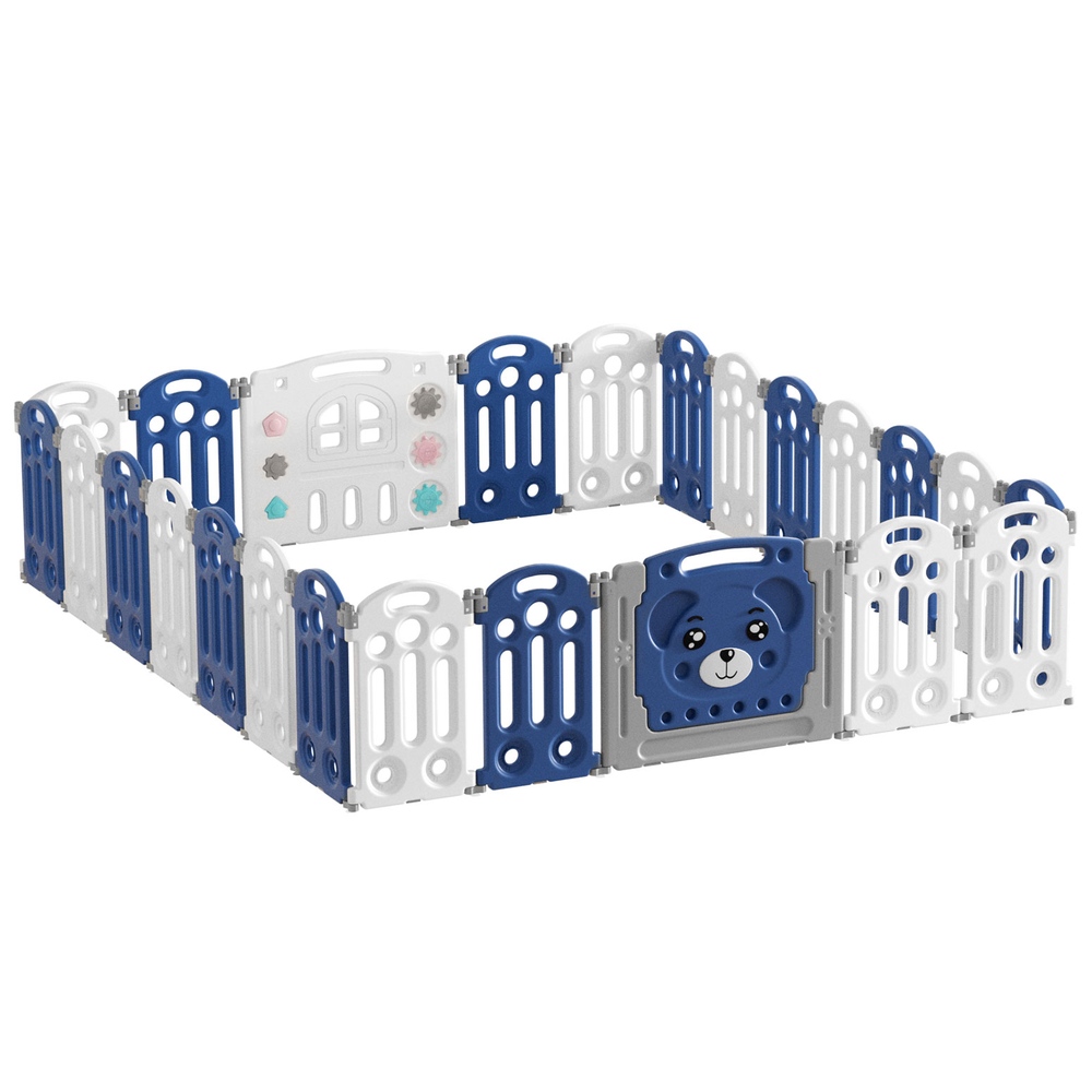 Keezi Kids Baby Playpen 24 Panels Safety Gate Toddler Fence Barrier Play Game - Image 1
