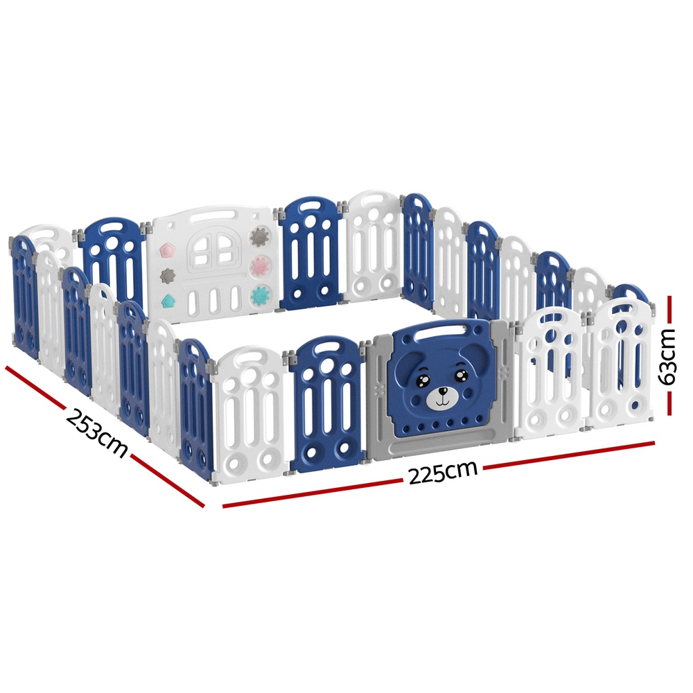 Keezi Kids Baby Playpen 24 Panels Safety Gate Toddler Fence Barrier Play Game - Image 2