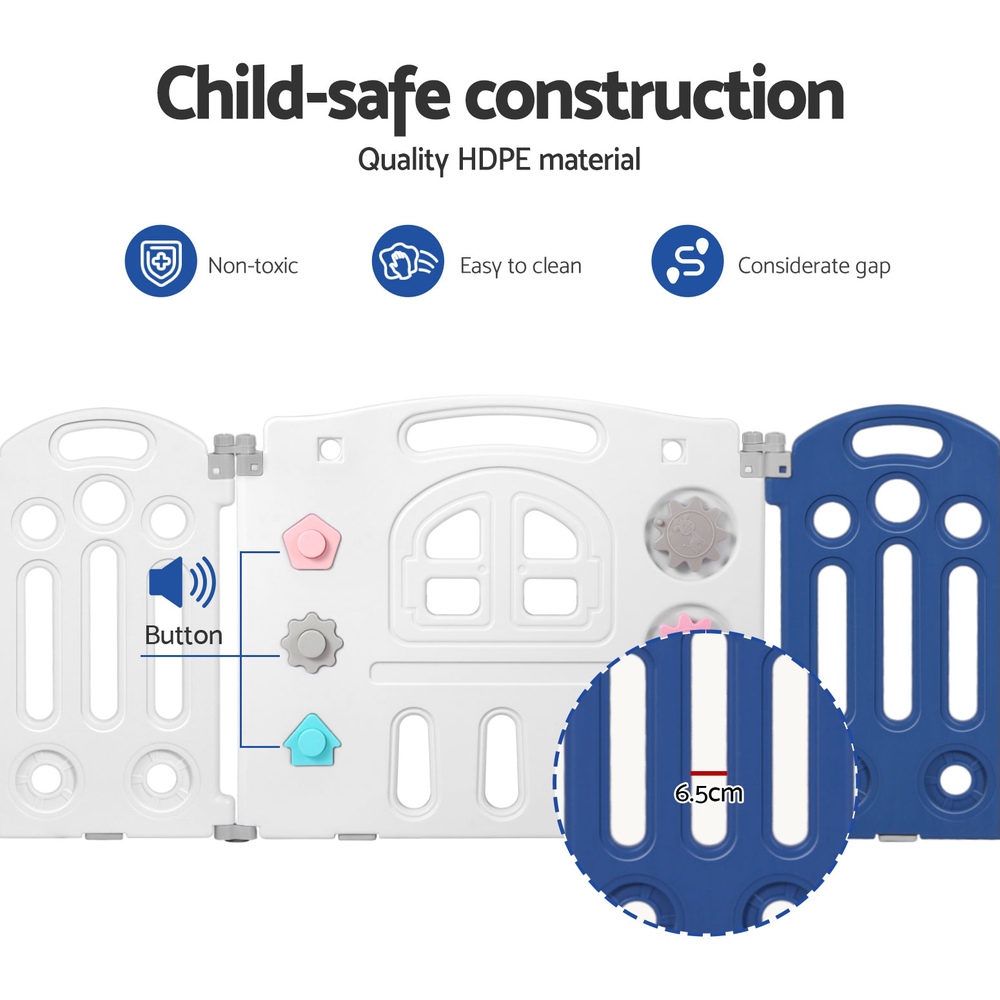 Keezi Kids Baby Playpen 24 Panels Safety Gate Toddler Fence Barrier Play Game - Image 6