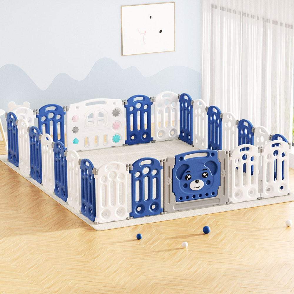 Keezi Kids Baby Playpen 24 Panels Safety Gate Toddler Fence Barrier Play Game - Image 7
