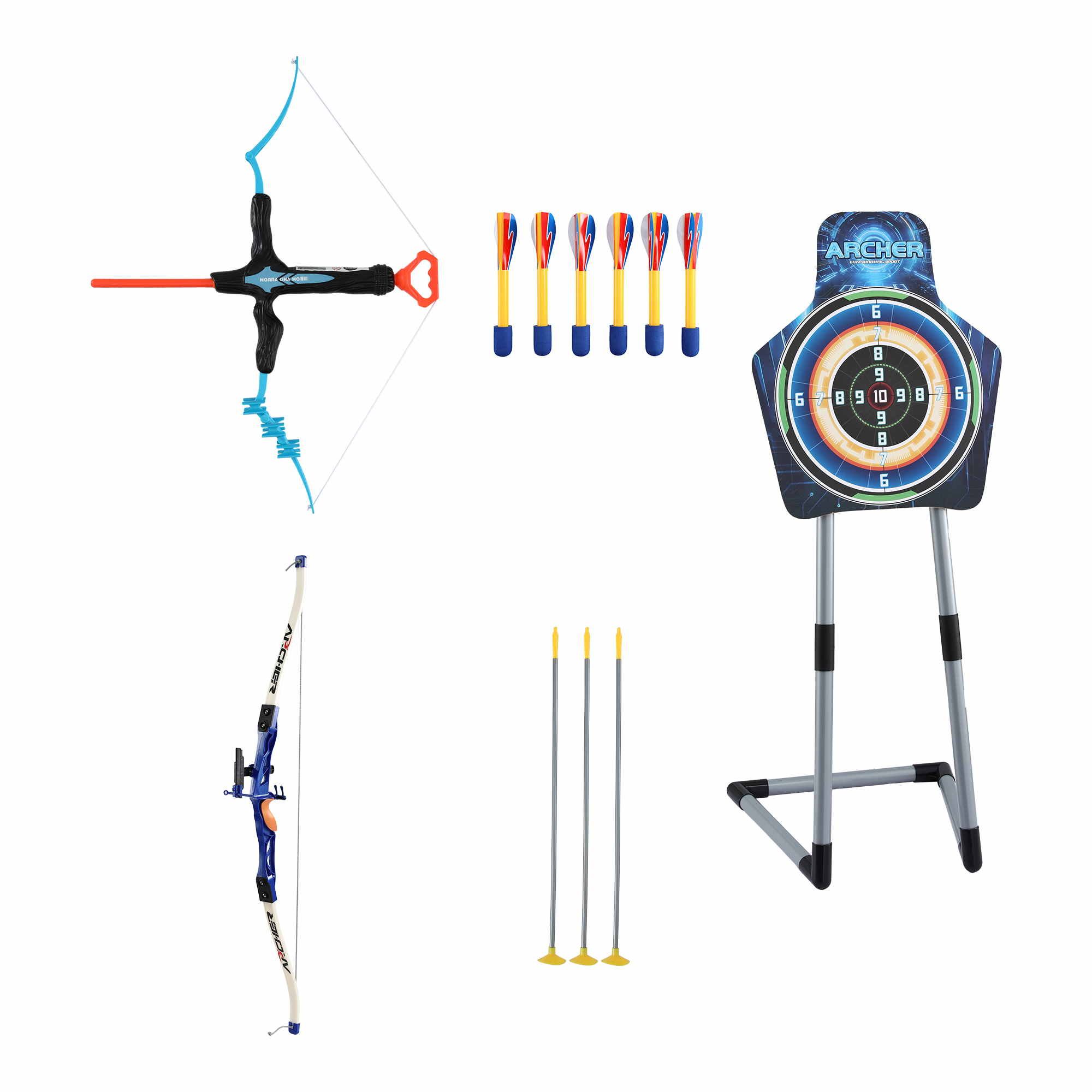 Keezi Kids Bow and Arrow Set Toy Archery Standing Target Suction Cup Arrows - Image 3