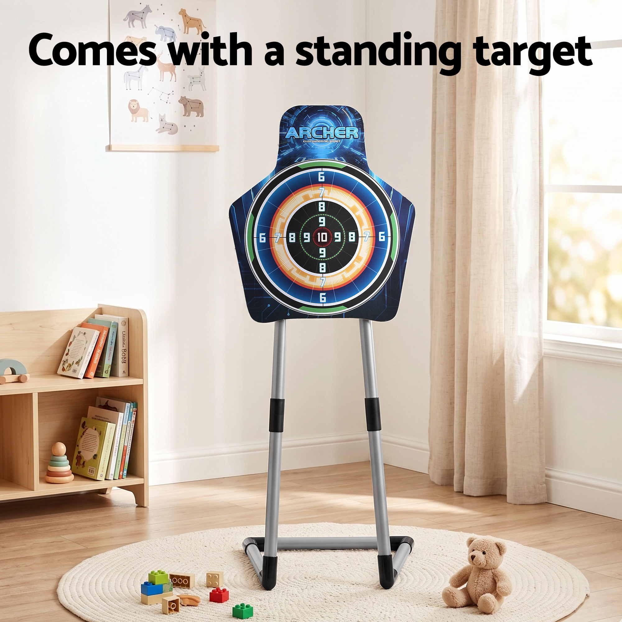 Keezi Kids Bow and Arrow Set Toy Archery Standing Target Suction Cup Arrows - Image 7