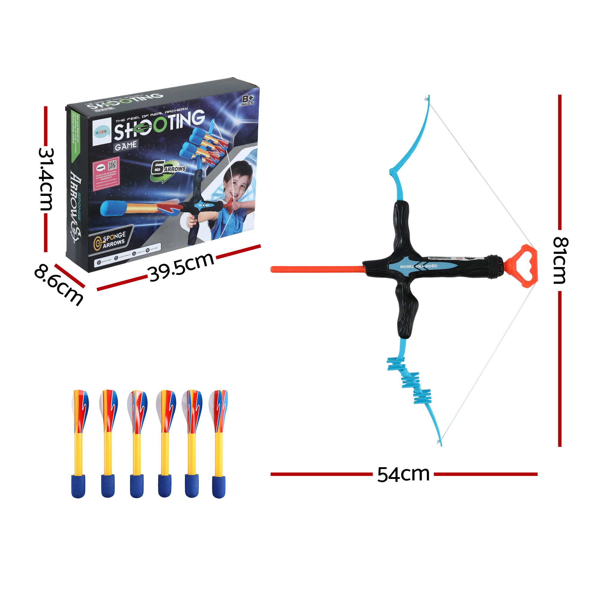 Keezi Kids Bow and Arrow Set Outdoor Sport Game Archery Toys 6 Arrows Children Gifts - Image 2