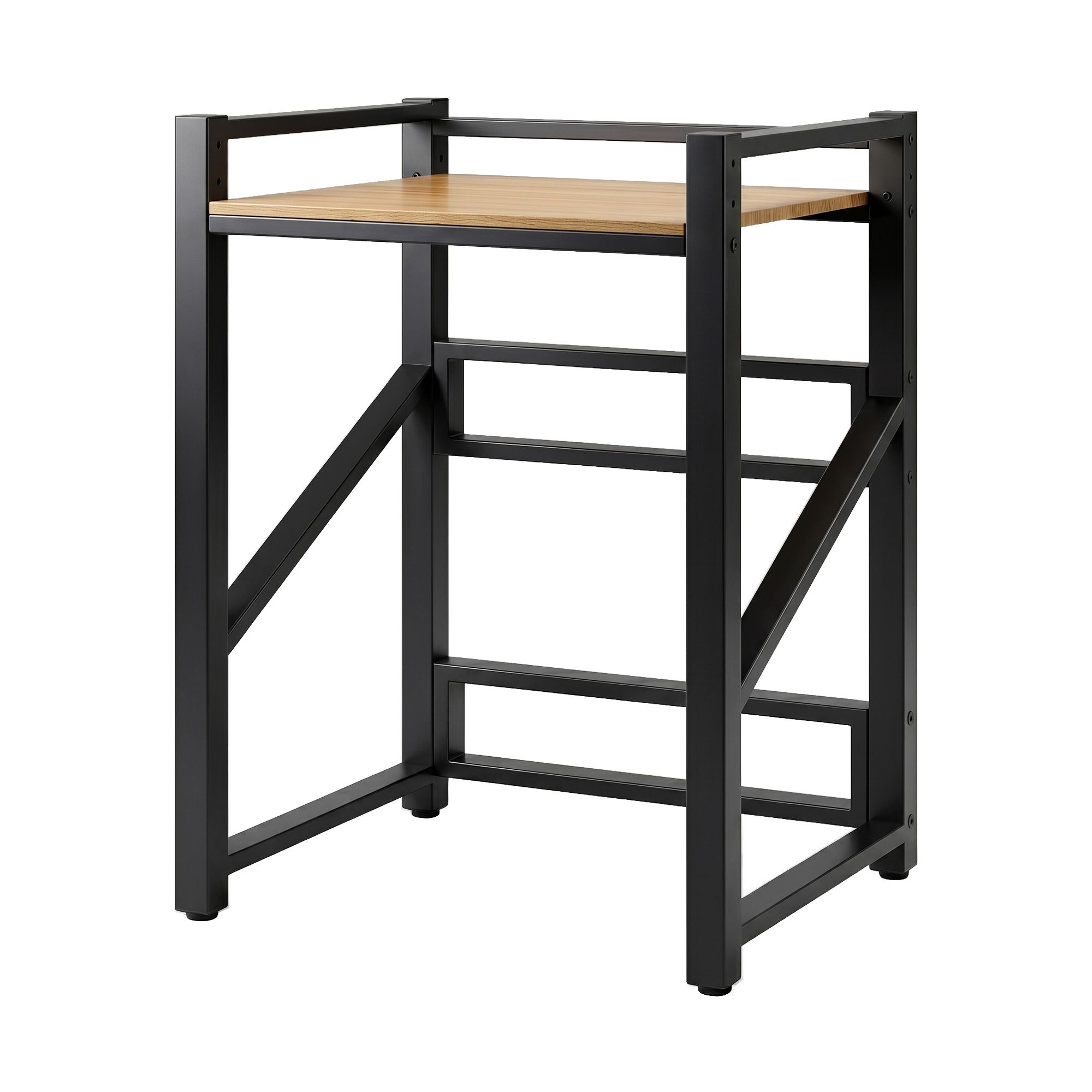 Artiss Over Washing Machine Rack Laundry Shelf Space Saver 75cm Black - Image 1