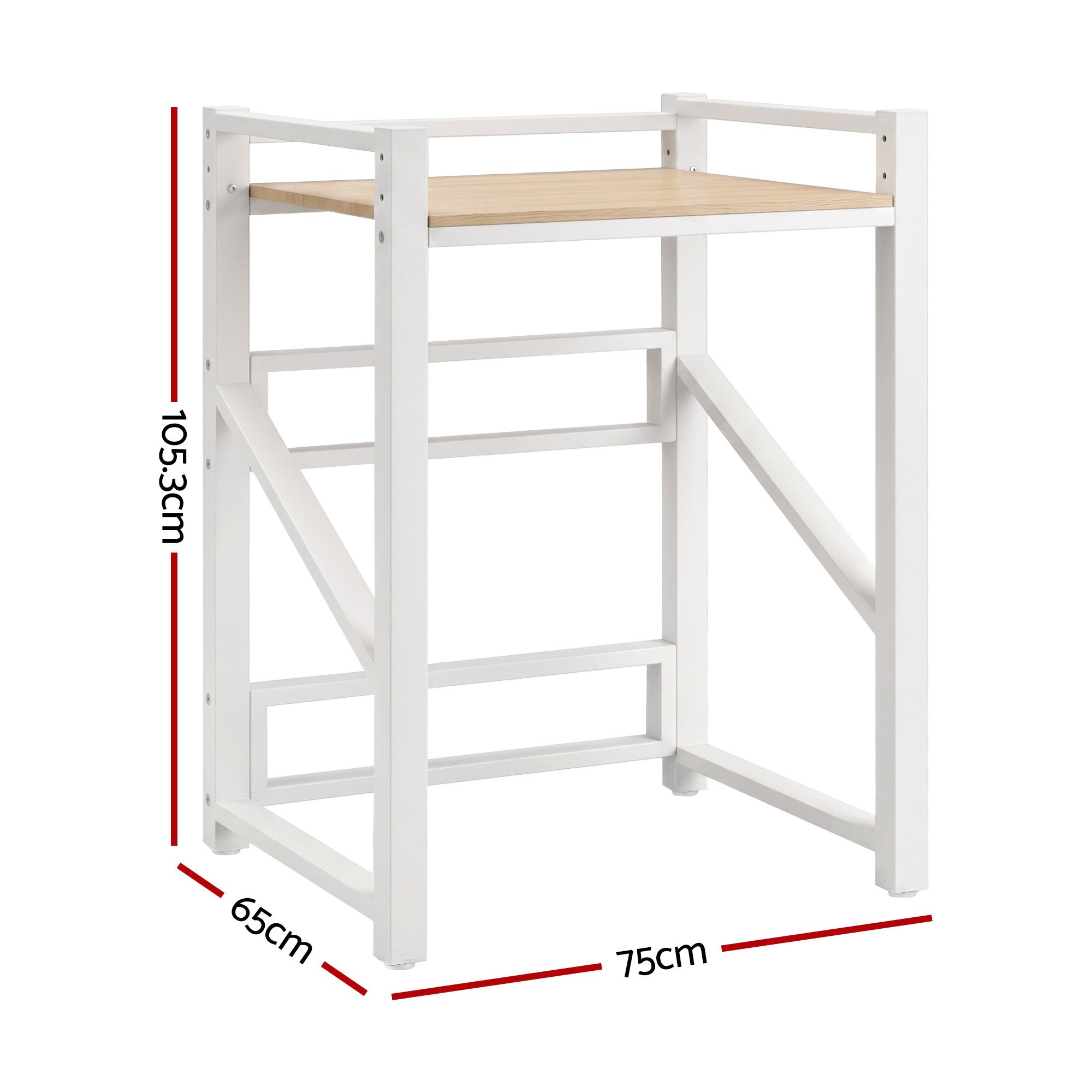 Artiss Over Washing Machine Rack Laundry Shelf Space Saver 75cm White - Image 3