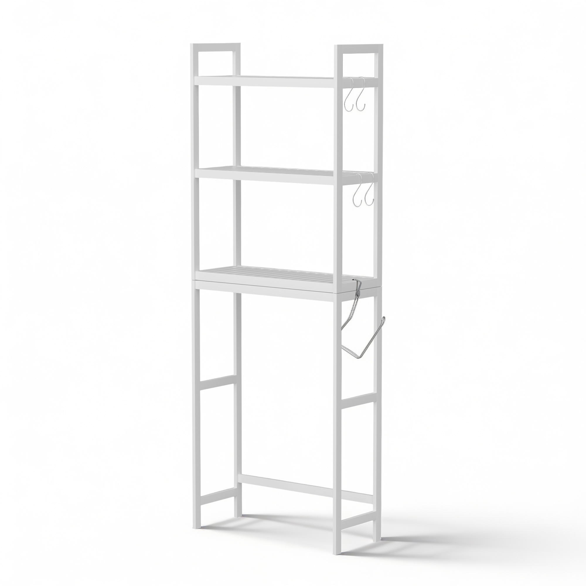Artiss Over Toilet Storage Bathroom Rack Space Saving 3 Tier Organiser White - Image 1