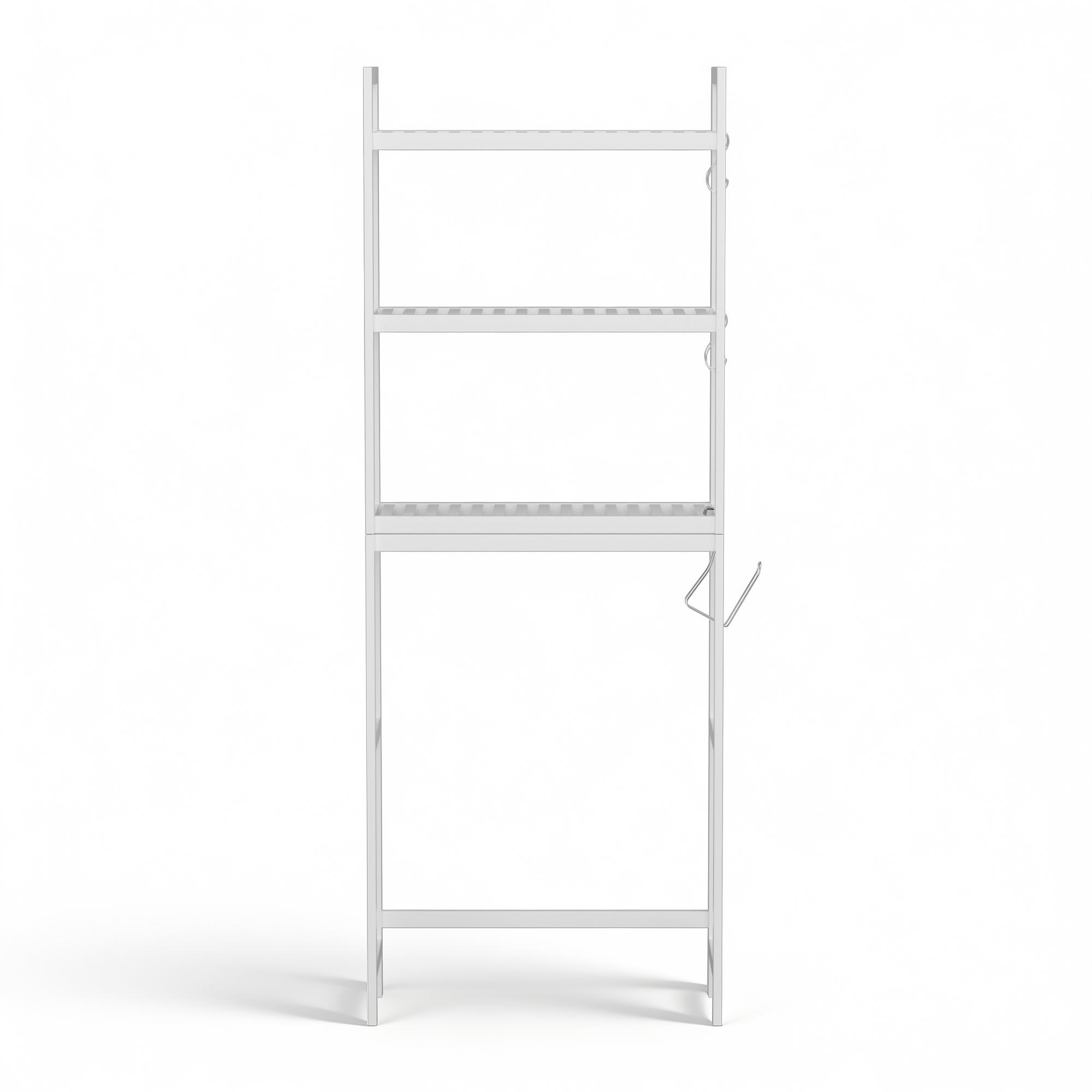 Artiss Over Toilet Storage Bathroom Rack Space Saving 3 Tier Organiser White - Image 4