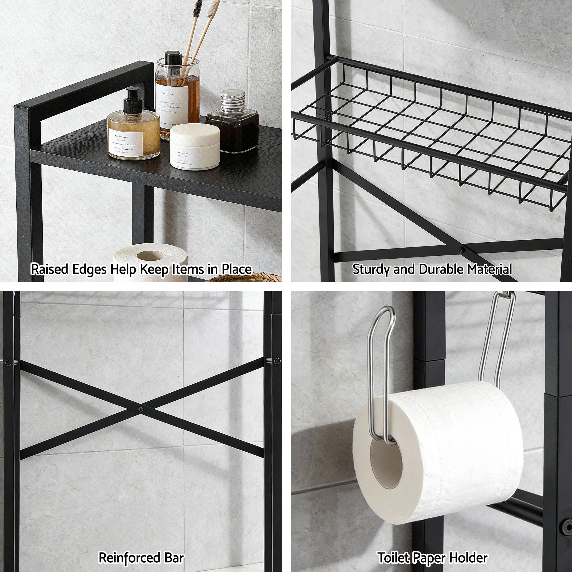 Artiss Over Toilet Bathroom Storage Rack Space Saving 4 Tier Organiser White - Image 7