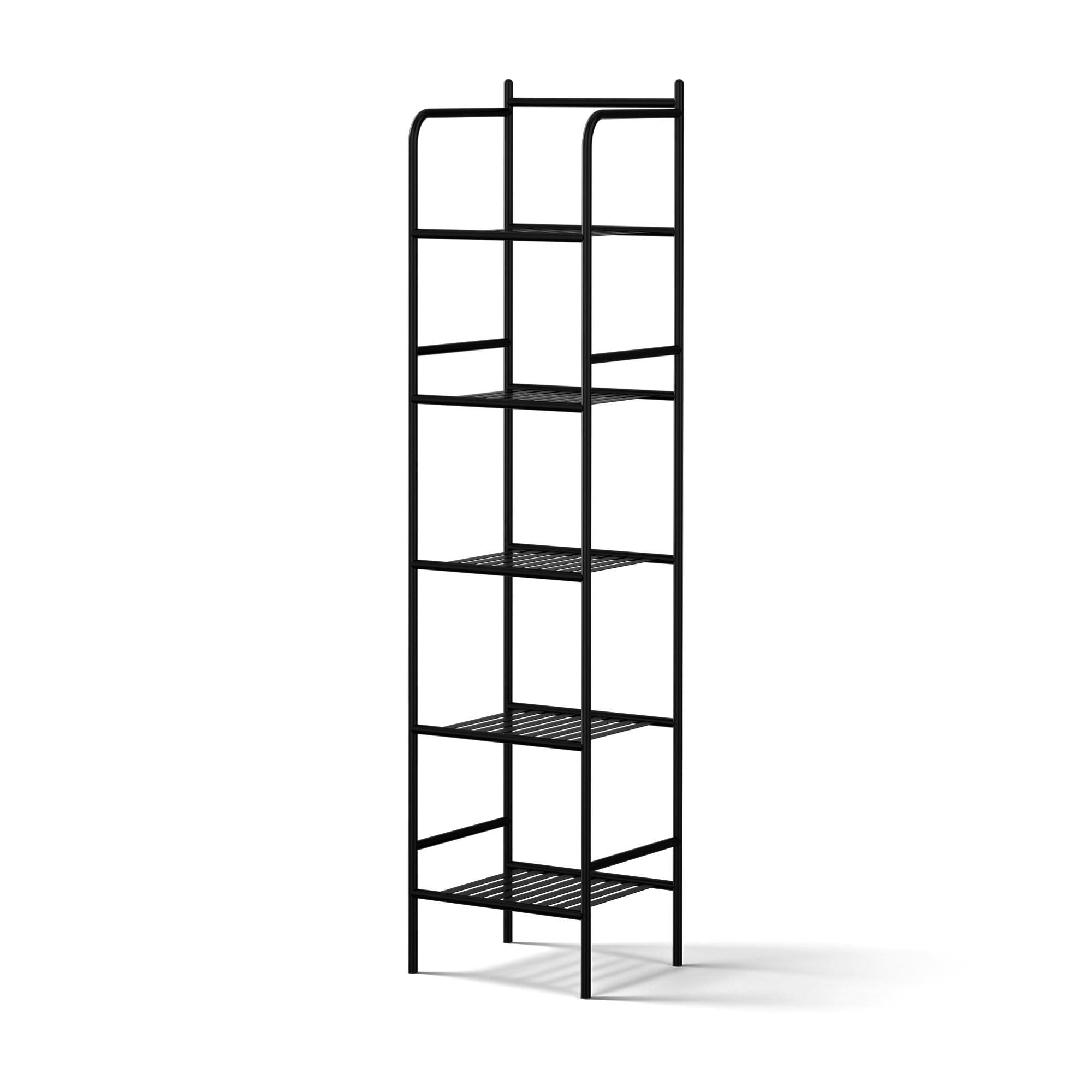 Artiss 2X Floor Standing Corner Shower Caddy 5 Tier Bathroom Organizer Black - Image 1