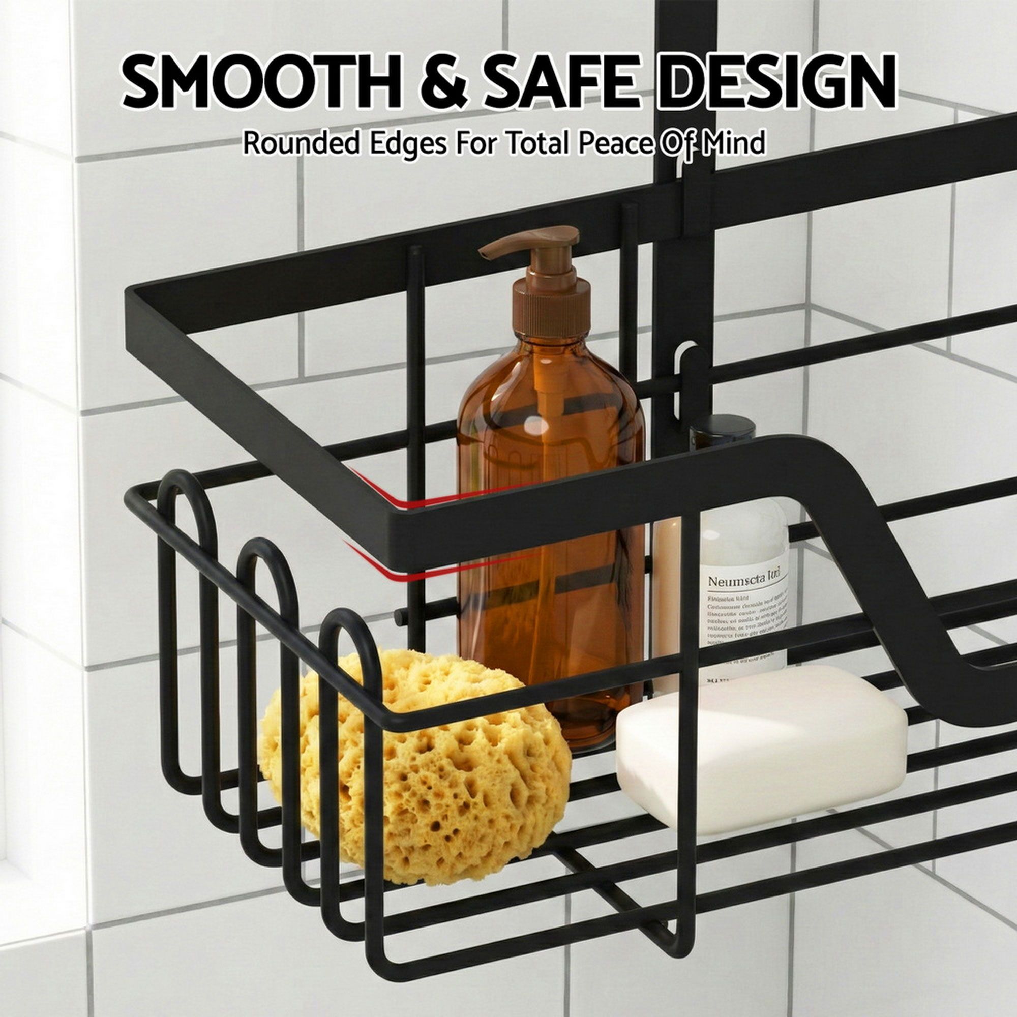 Artiss 2X 3 Tier Over The Door Shower Caddy Hanging Bathroom Storage Organizer - Image 5