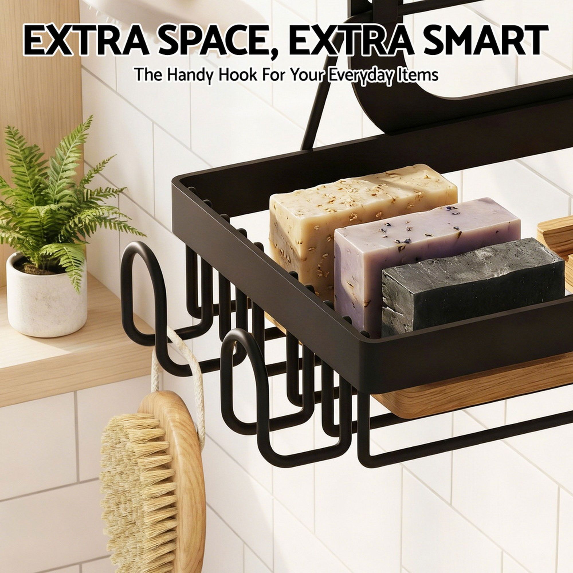 Artiss 2X 3 Tier Over The Door Shower Caddy Hanging Bathroom Storage Organizer - Image 6