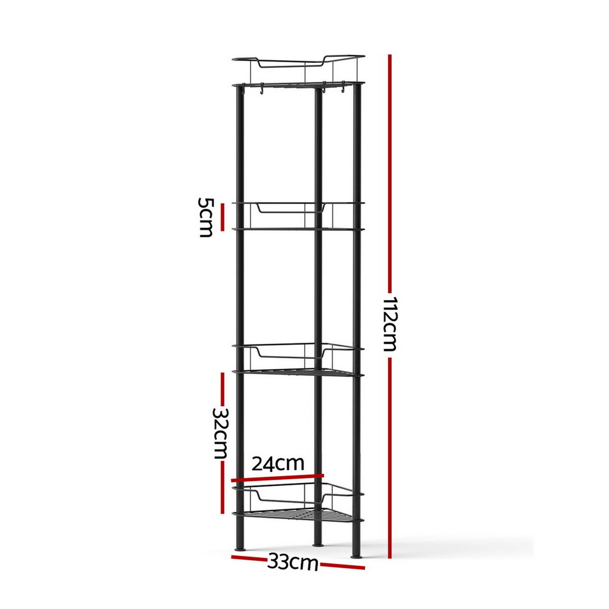 Artiss 2x Floor Standing Shower Caddy 4 Tier Rustproof Bathroom Storage - Image 3