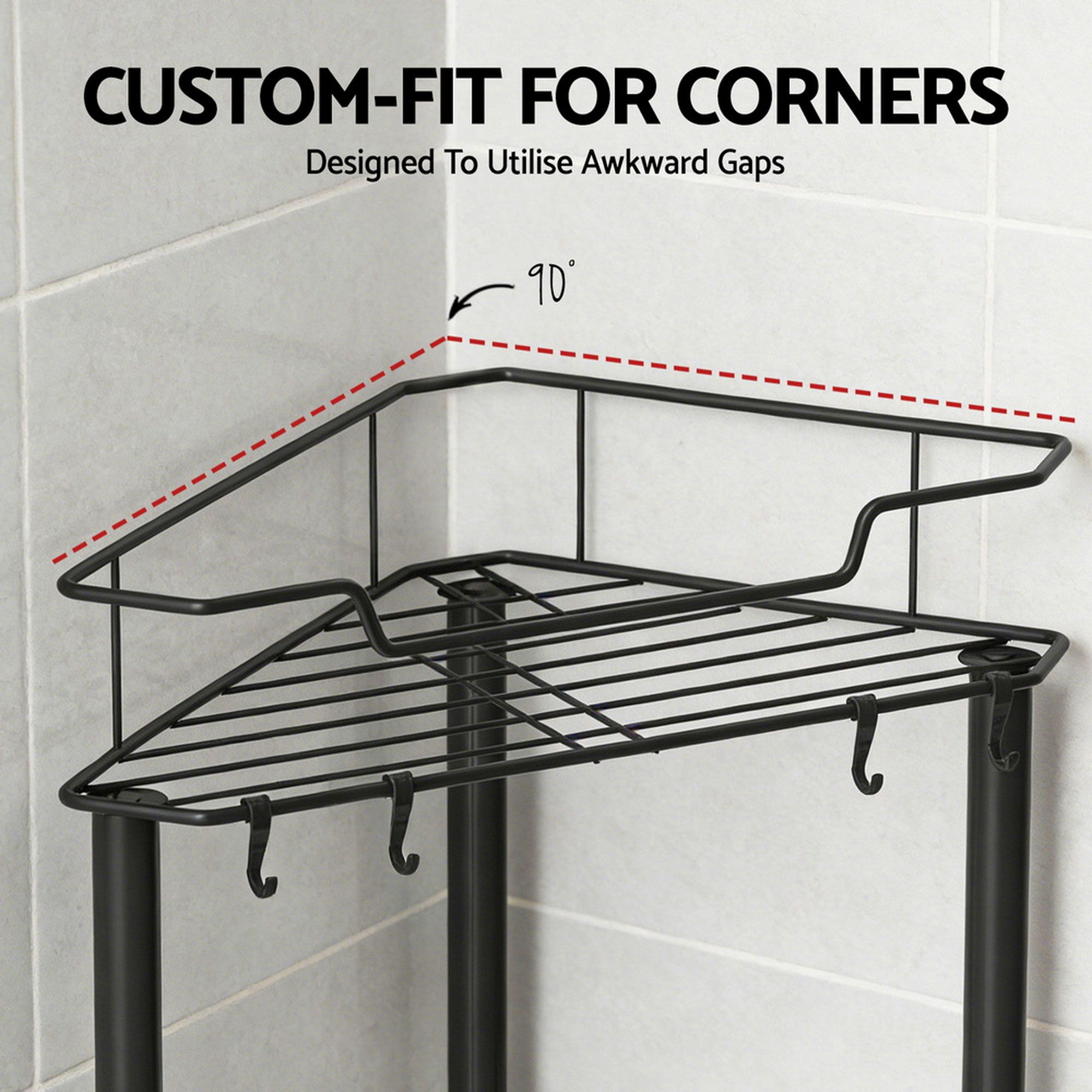 Artiss 2x Floor Standing Shower Caddy 4 Tier Rustproof Bathroom Storage - Image 6