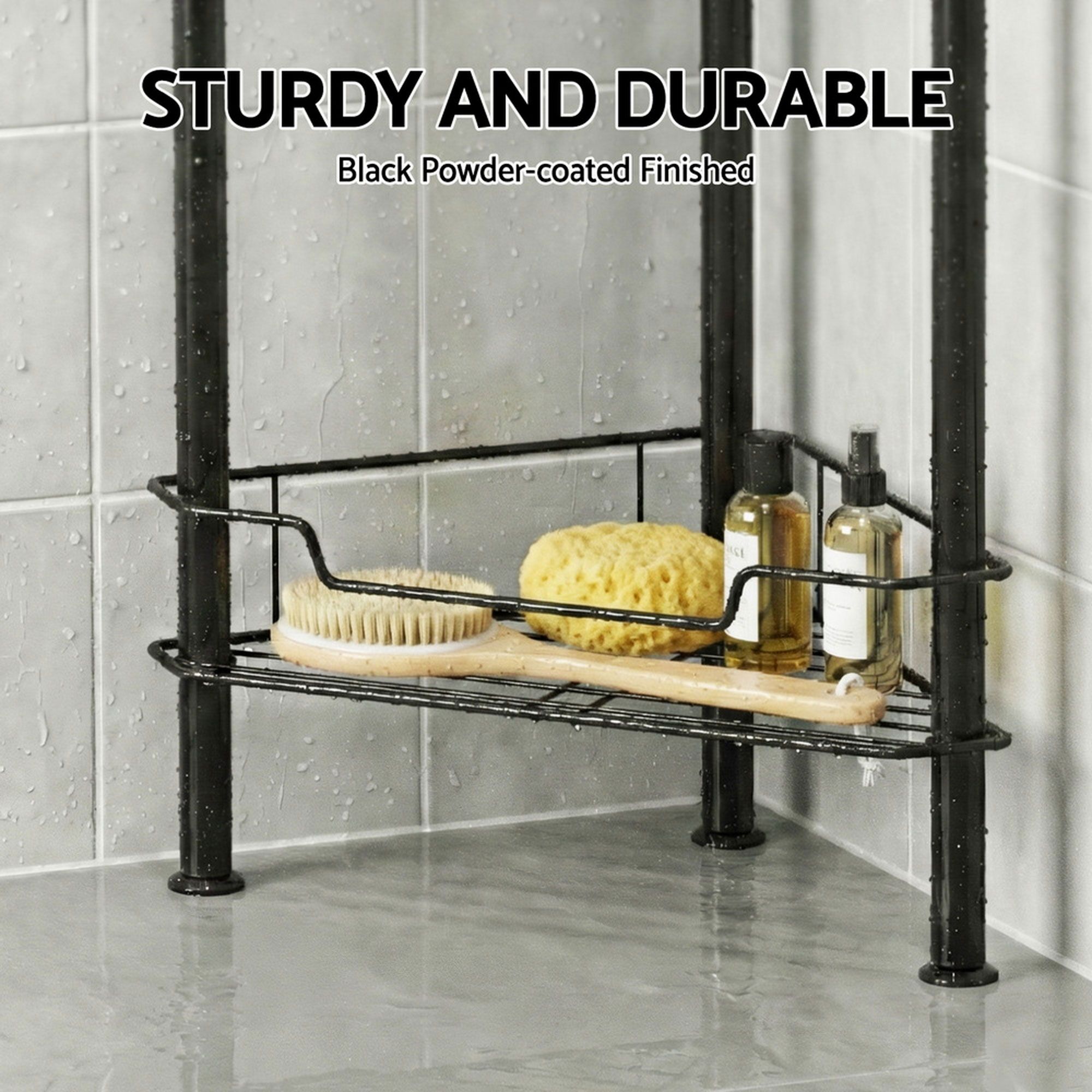 Artiss 2x Floor Standing Shower Caddy 4 Tier Rustproof Bathroom Storage - Image 7