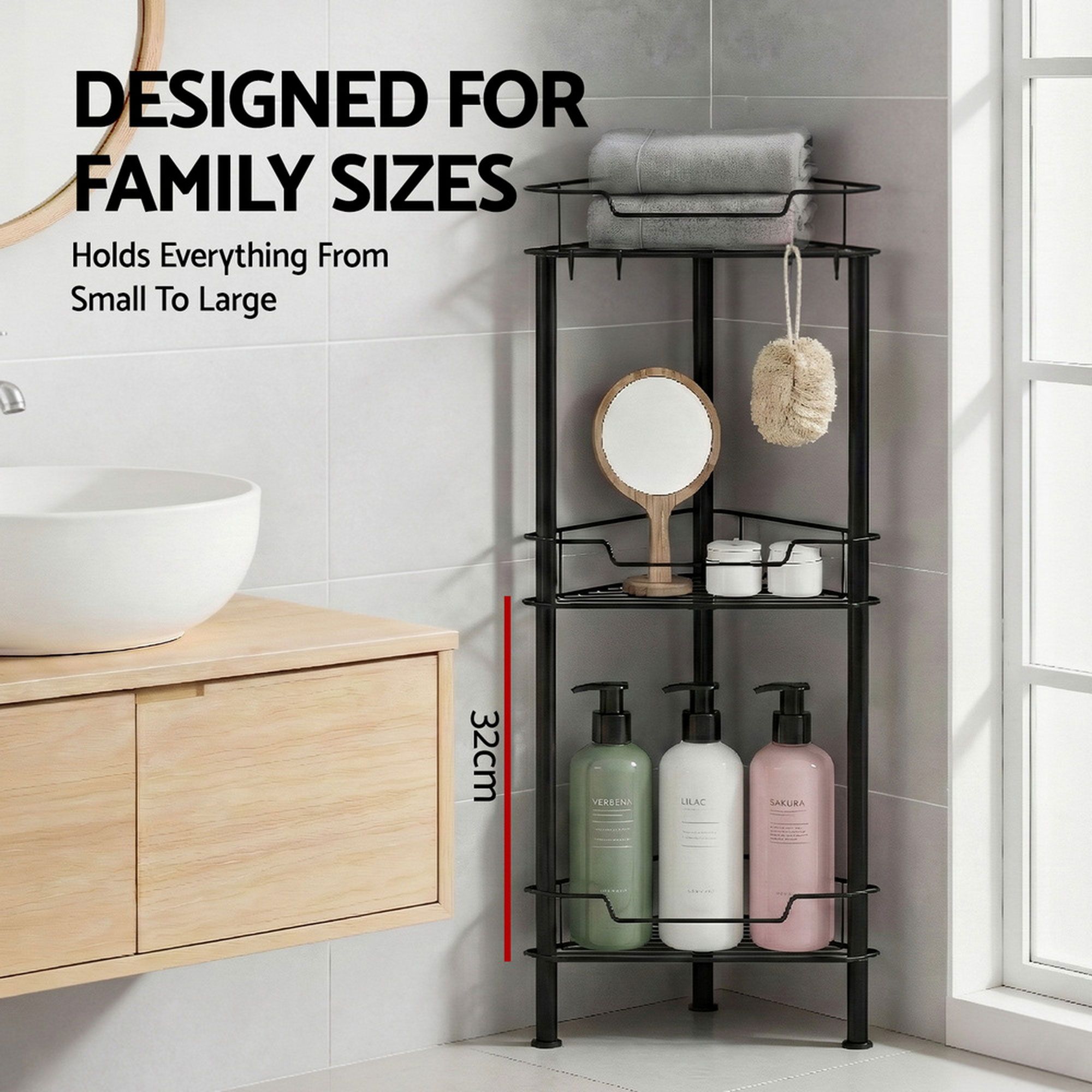 Artiss 2x Floor Standing Shower Caddy 4 Tier Rustproof Bathroom Storage - Image 8