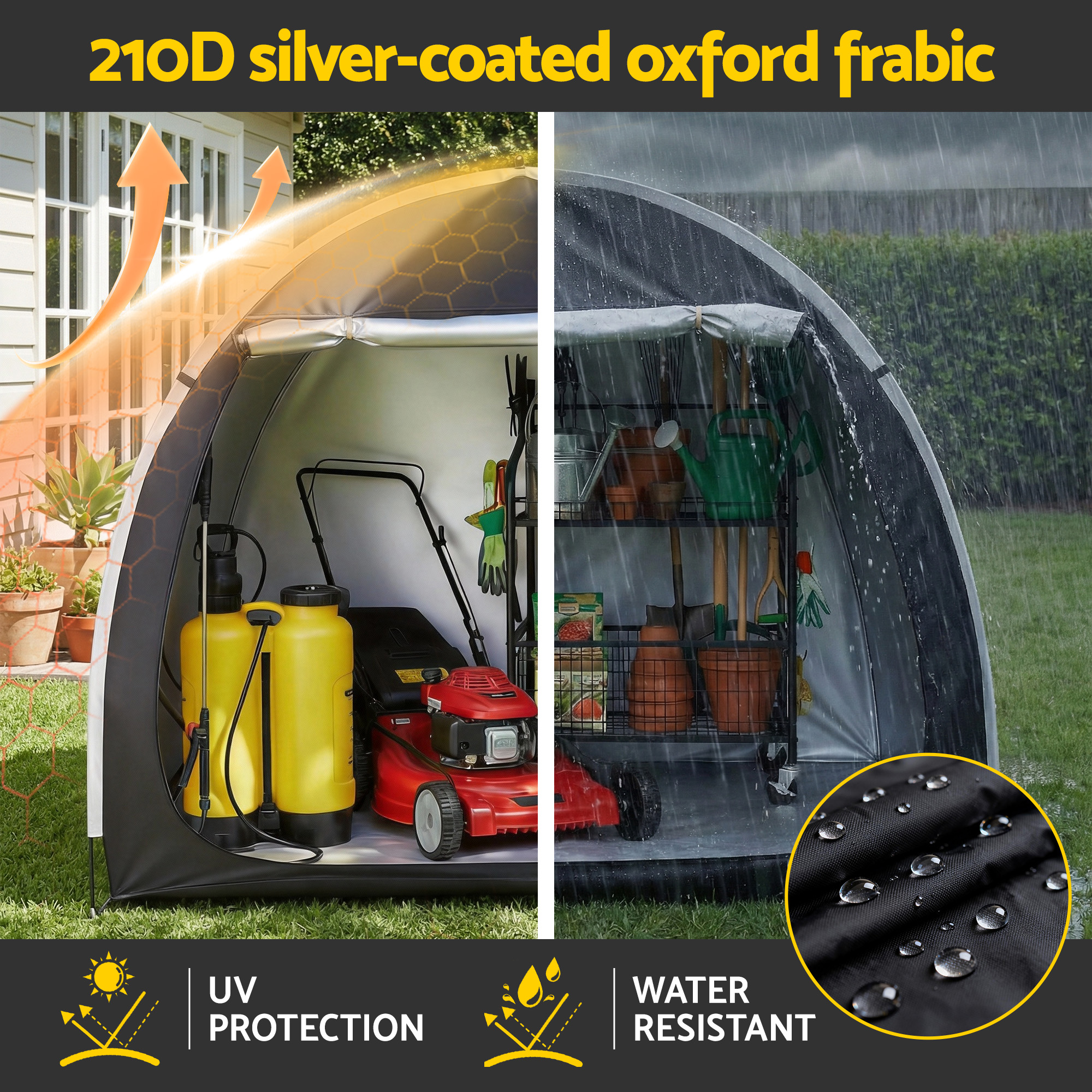Giantz Bike Storage Tent Waterproof Outdoor UV Protection Shelter w/ Large Space - Image 6