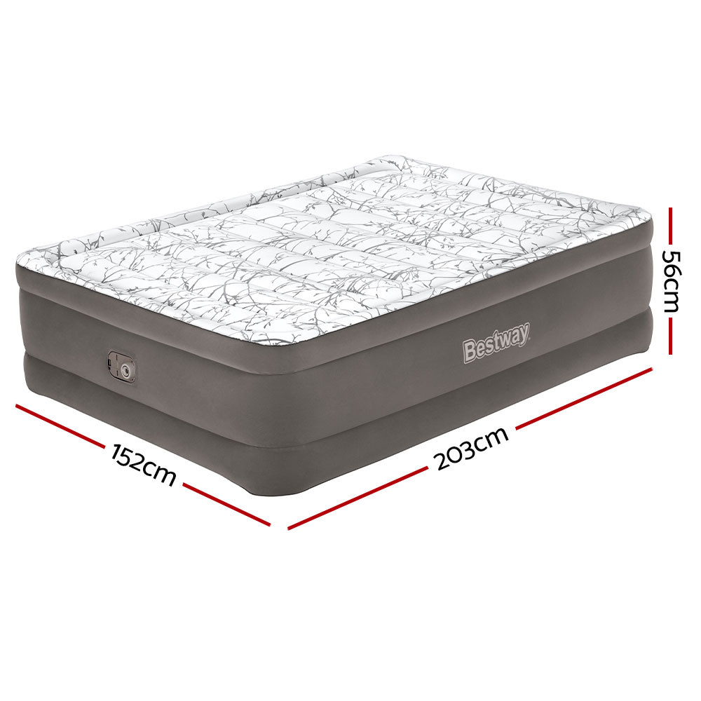 Bestway Air Mattress Queen Inflatable Bed 56cm Airbed Grey - Image 2