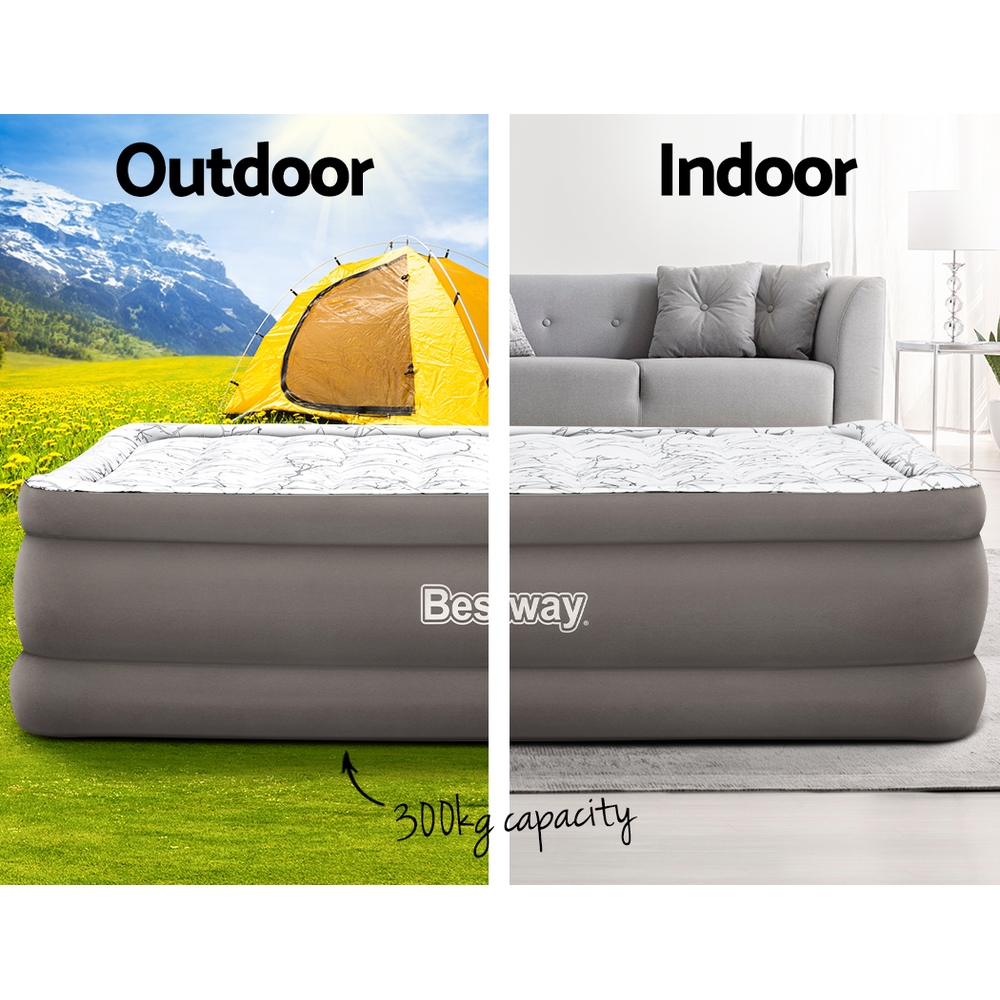 Bestway Air Mattress Queen Inflatable Bed 56cm Airbed Grey - Image 4