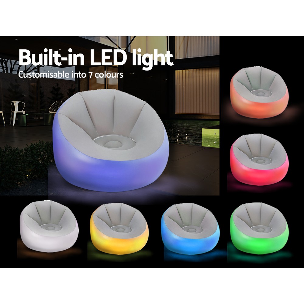 Bestway Inflatable Air Chair Sofa Lounge Seat LED Light - Image 4