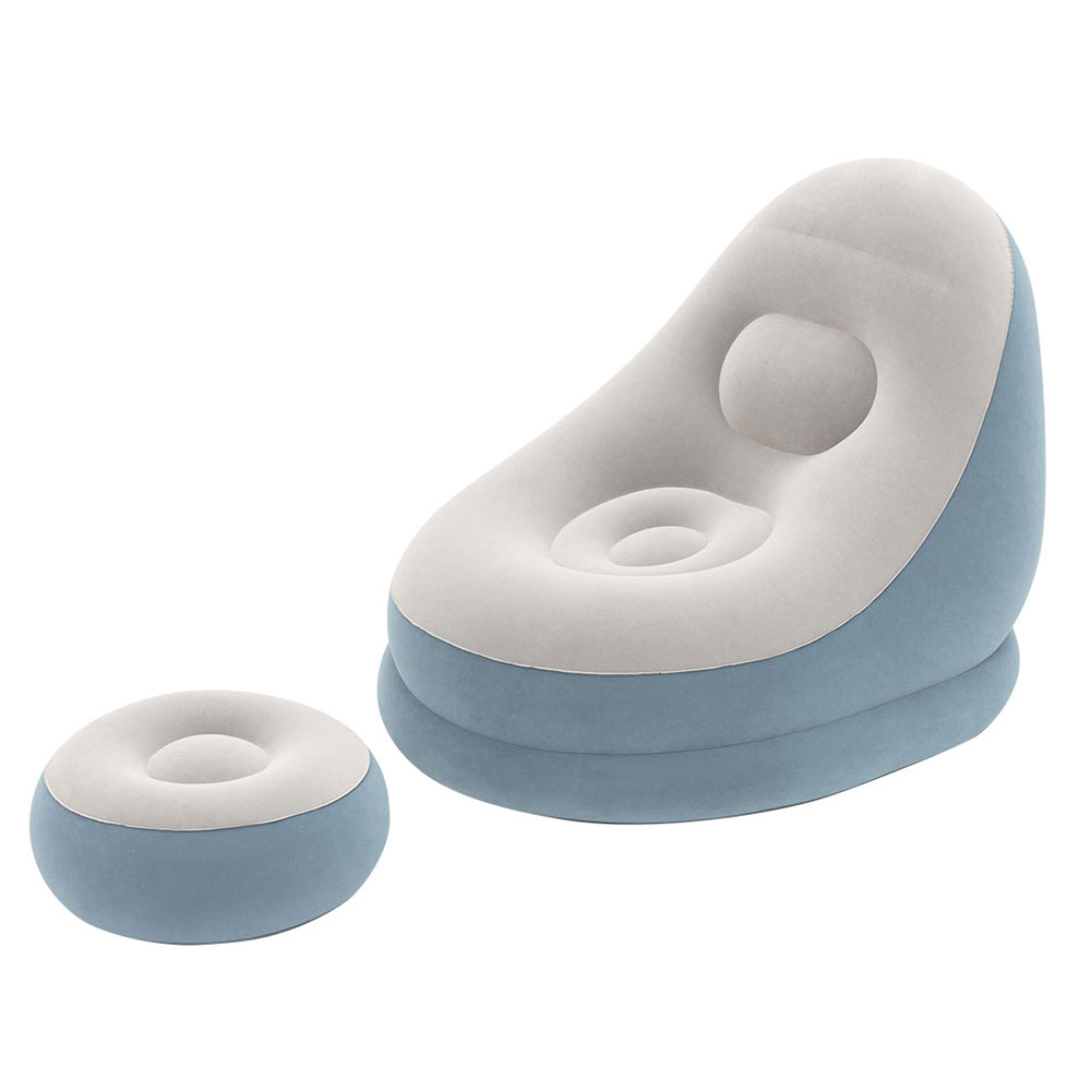 Bestway Inflatable Air Chair Seat Couch Lazy Sofa Lounge Ottoman Purple/Blue - Image 1