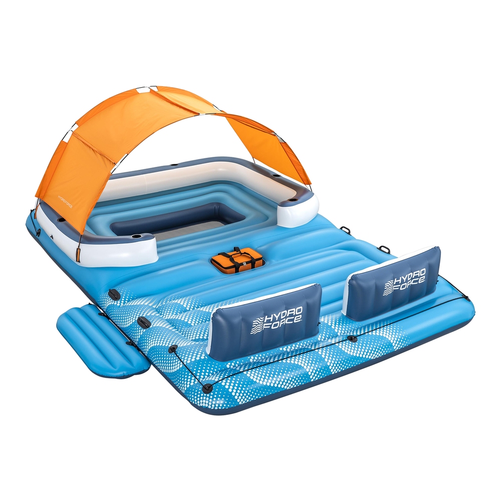 Bestway Pool Float Island Inflatable Lounge 6-person Raft Seat Canopy - Image 1