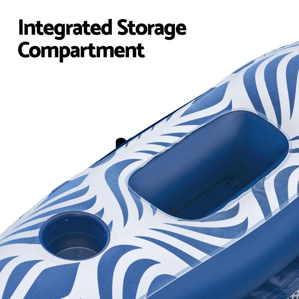Bestway Inflatable Floating Float Lounger with Sunshade Canopy 1.98Mx1.12M Blue - Image 5