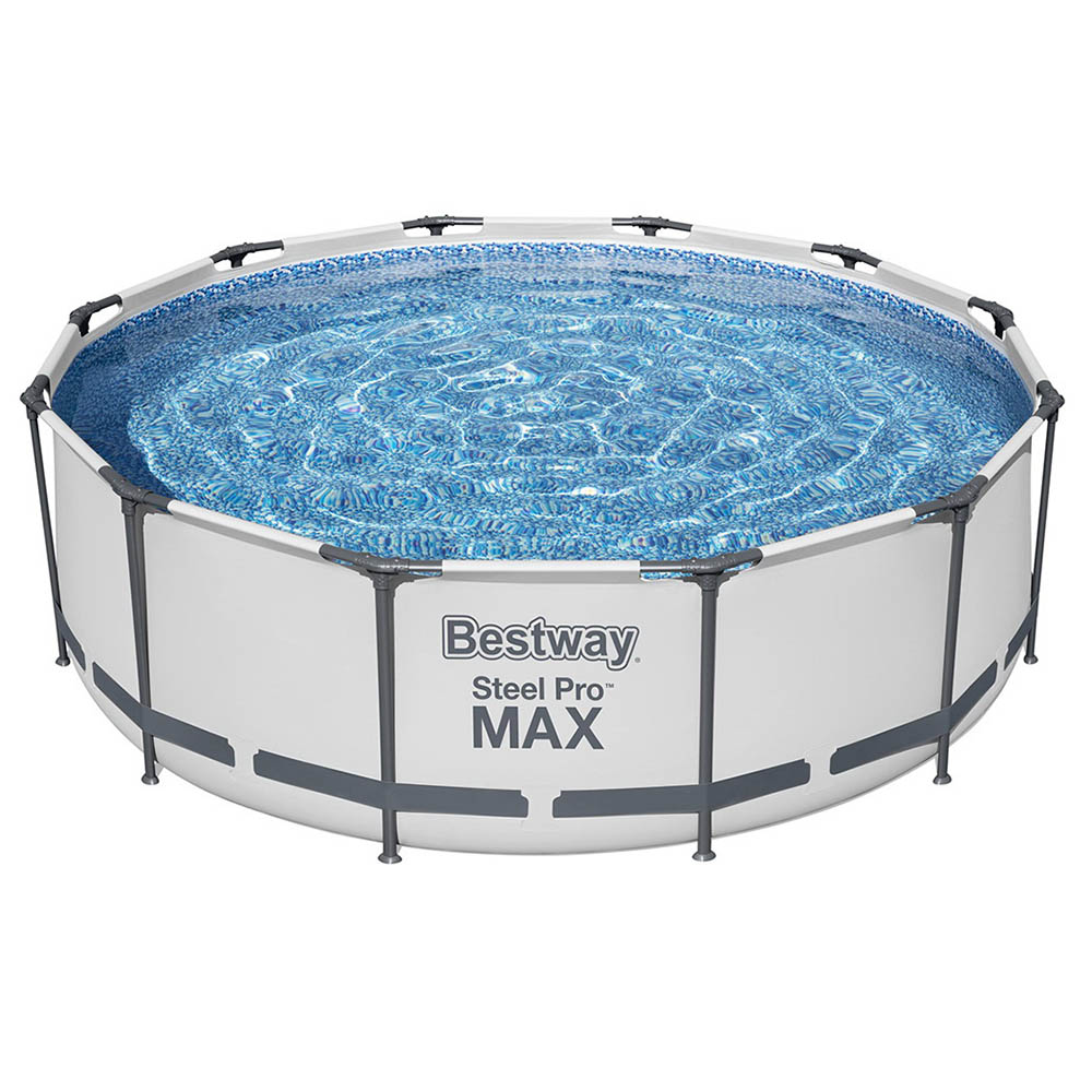Bestway Swimming Pool 366x100cm Steel Frame Round Above Ground Pools w/ Filter Pump 9150L - Image 1