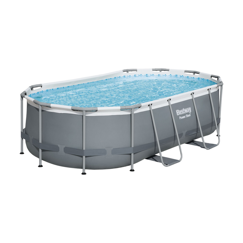 Bestway Swimming Pool 427x250x100cm Steel Frame Above Ground Pools Filter Pump Ladder 7250L - Image 1