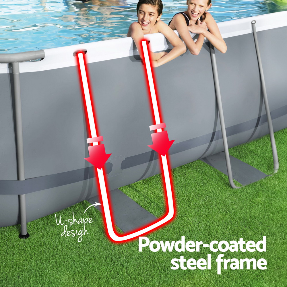 Bestway Swimming Pool 427x250x100cm Steel Frame Above Ground Pools Filter Pump Ladder 7250L - Image 5