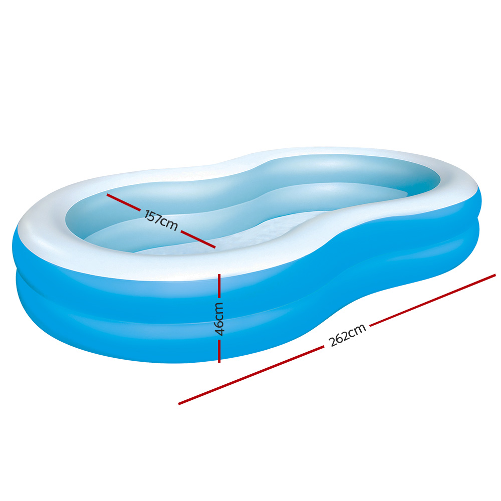 Bestway Kids Pool 262x157x46cm Inflatable Above Ground Swimming Pools 544L - Image 2