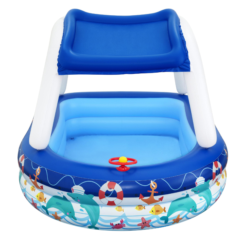 Bestway Kids Pool 213x155x132cm Inflatable Swimming w/ Canopy Play Pools 282L - Image 3