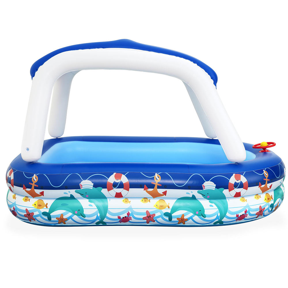 Bestway Kids Pool 213x155x132cm Inflatable Swimming w/ Canopy Play Pools 282L - Image 4