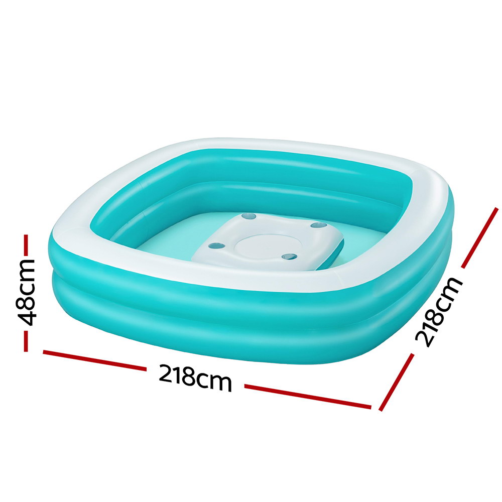 Bestway Kids Inflatable Family Pool with Center Console Cup Holder 218x218x48cm - Image 2