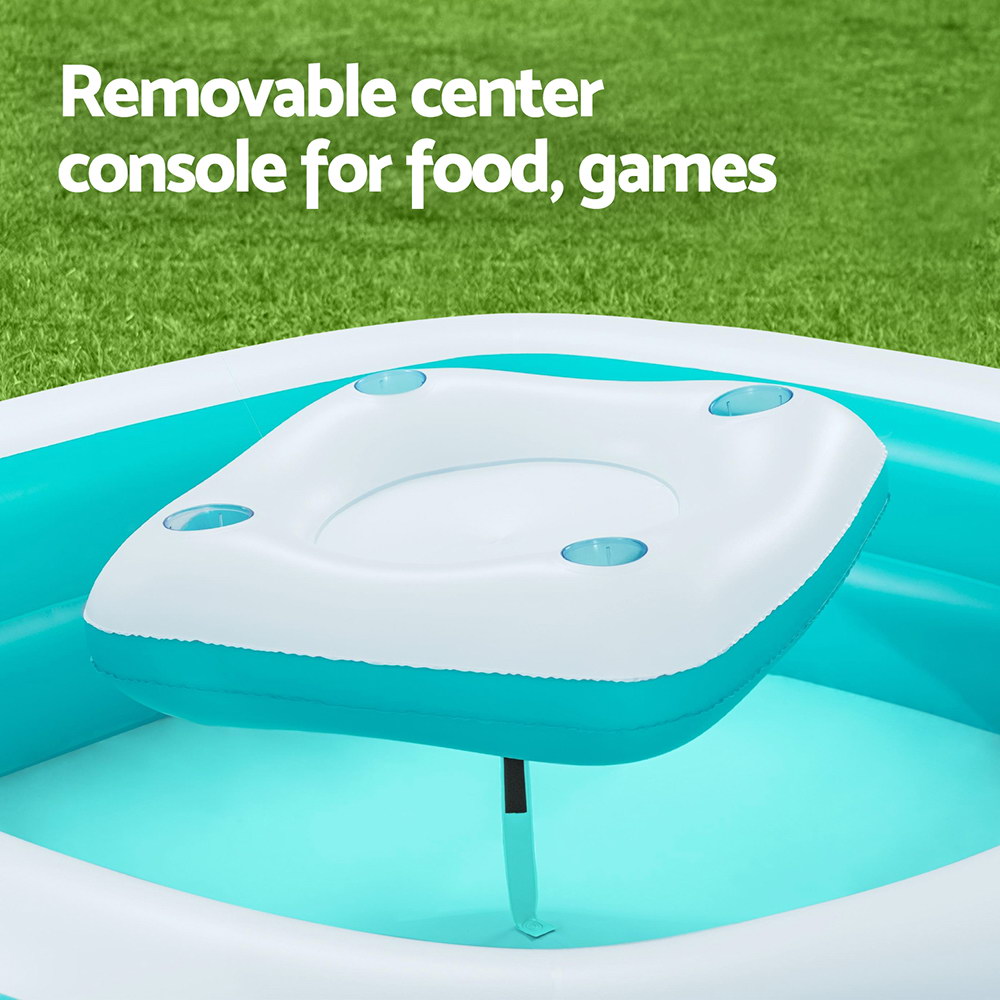 Bestway Kids Inflatable Family Pool with Center Console Cup Holder 218x218x48cm - Image 5