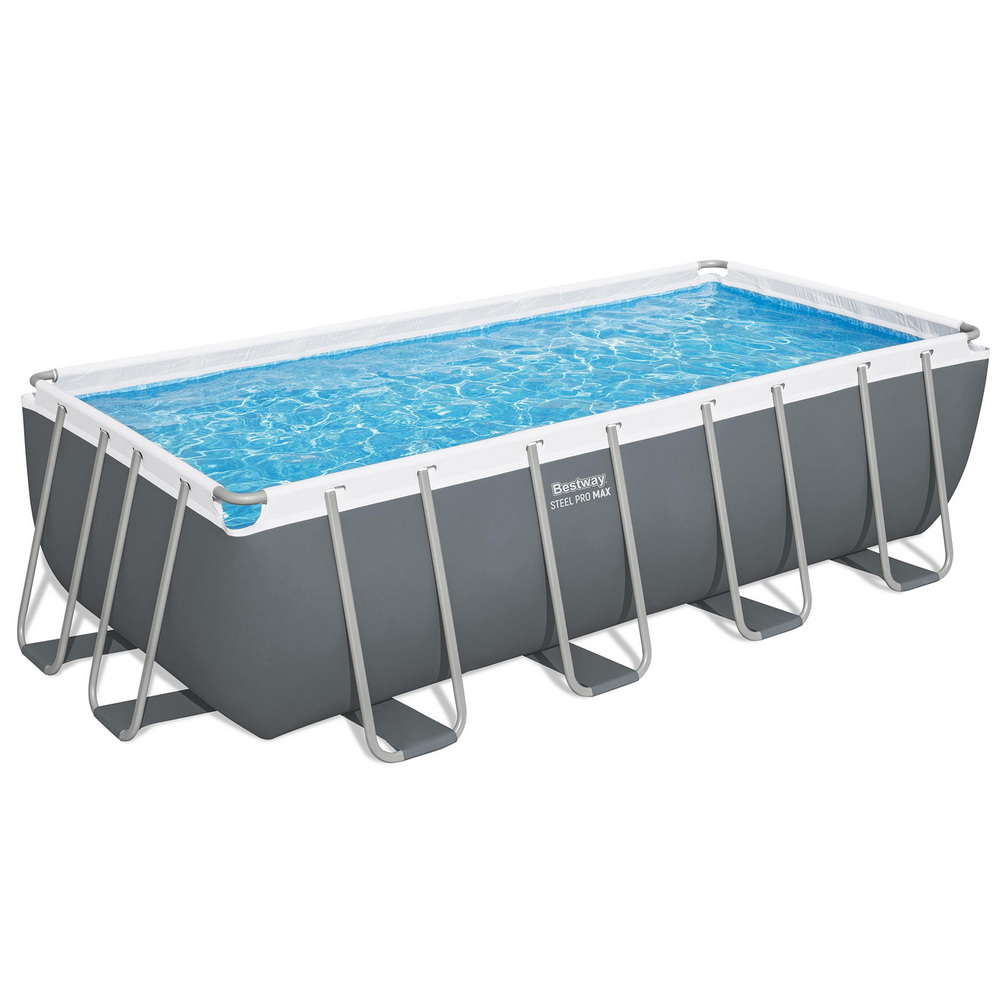Bestway Swimming Pool Steel Frame Pool Set w/ Filter Pump Ladder Cover 488x244cm - Image 1