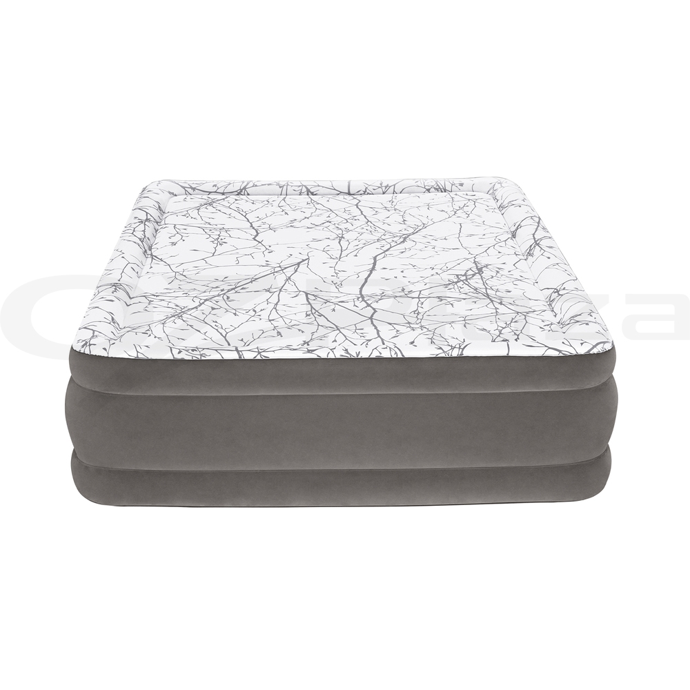 Bestway Air Mattress Queen Inflatable Bed 46cm Airbed Decorated Surface Grey - Image 3