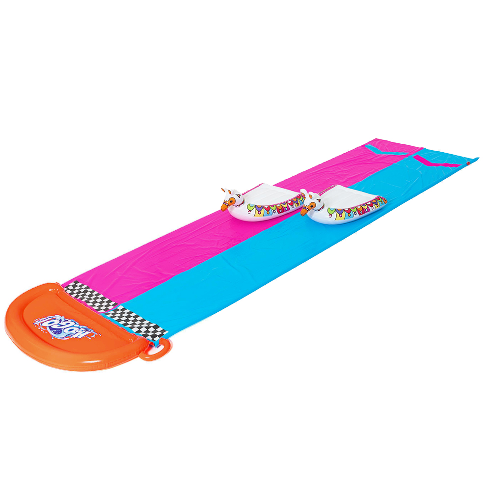 Bestway Water Slide Slip Kids 488cm Dual Slides Splash Pad - Image 1