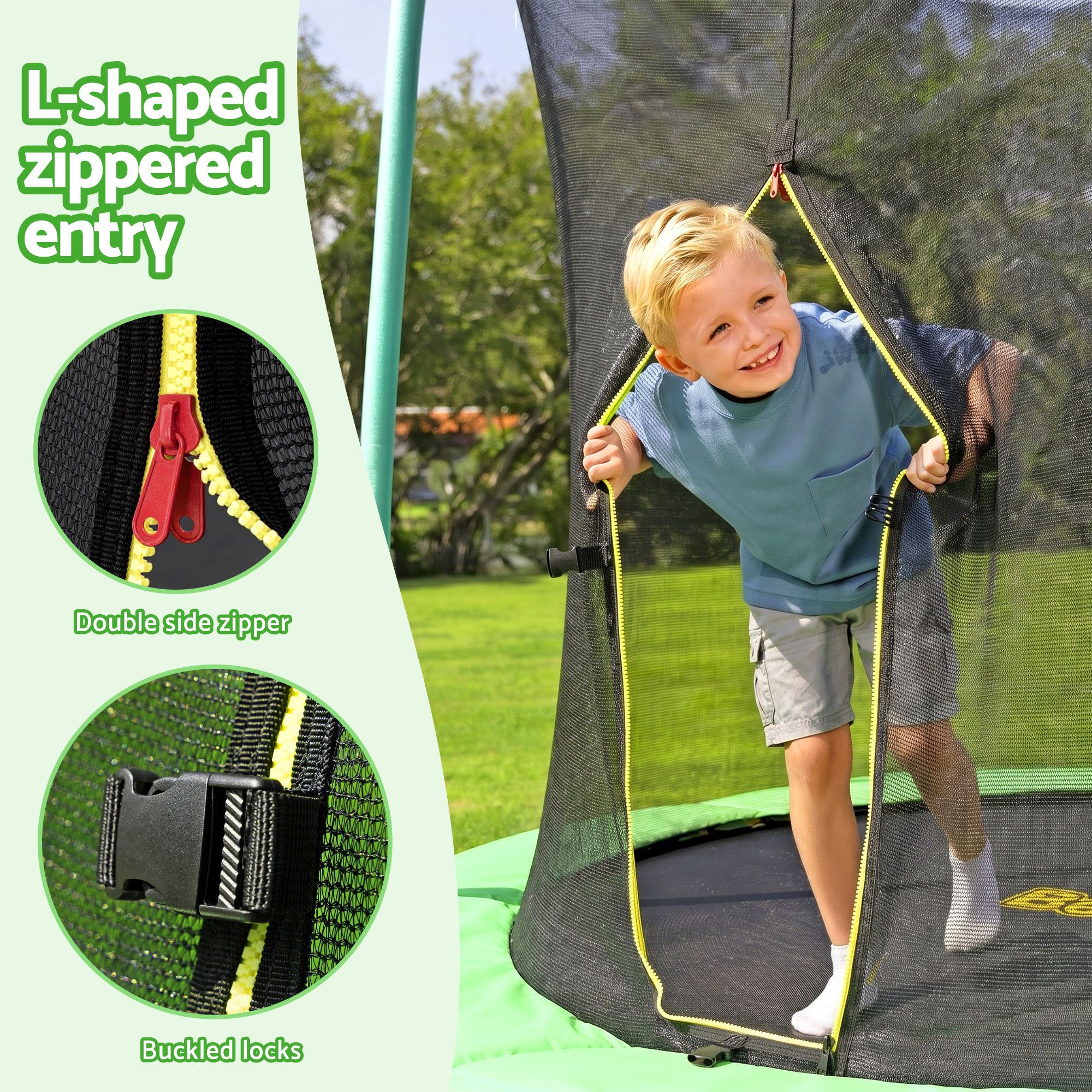 Bestway 8ft Trampoline Kids Rebounder Safety Net Enclosure Outdoor Fitness 2.44m for Ages 6+ - Image 6
