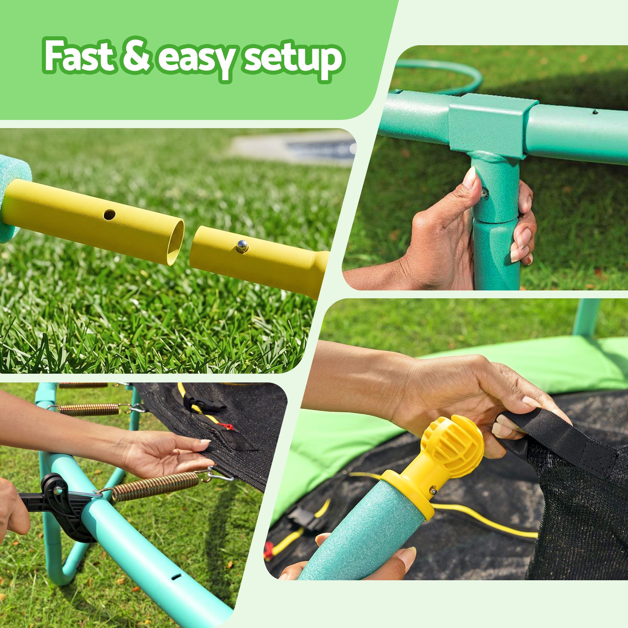Bestway 8ft Trampoline Kids Rebounder Safety Net Enclosure Outdoor Fitness 2.44m for Ages 6+ - Image 7