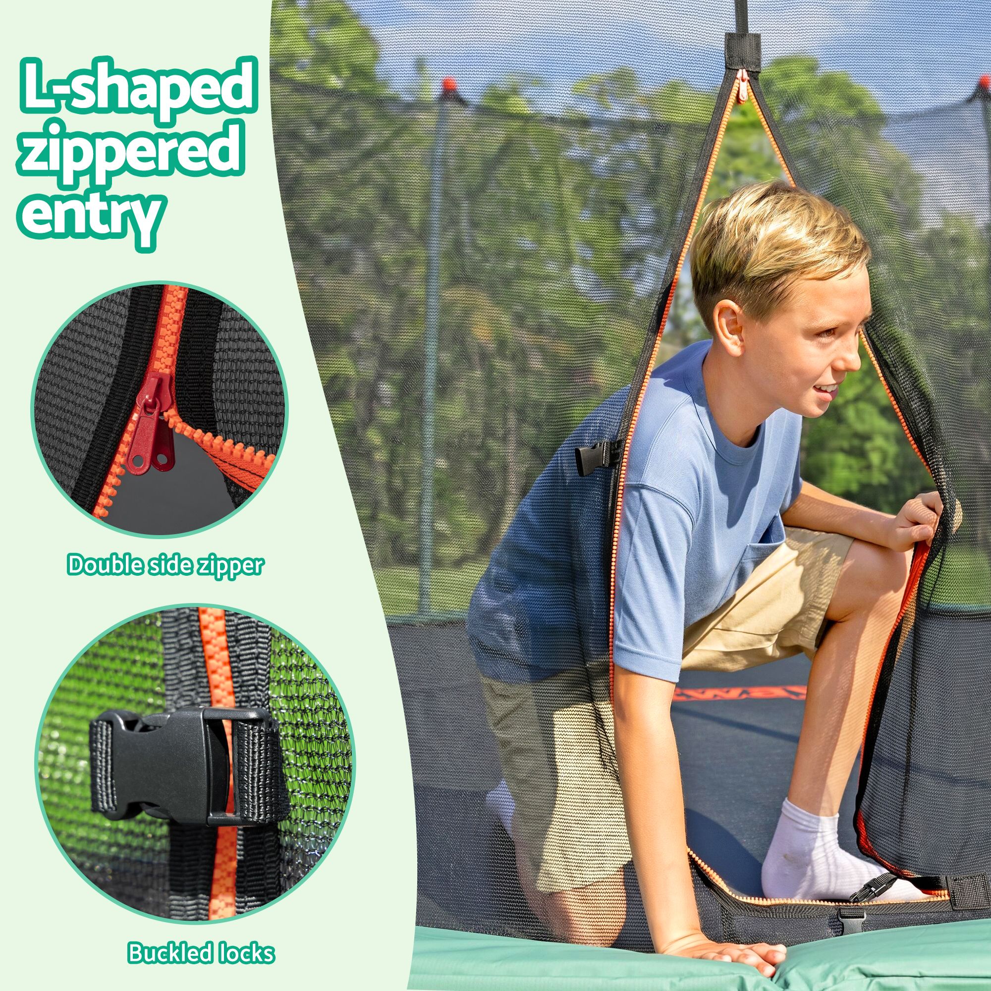 Bestway 14ft Trampoline Kids Rebounder Safety Net Enclosure Outdoor Fitness 4.27m for Ages 6+ - Image 6