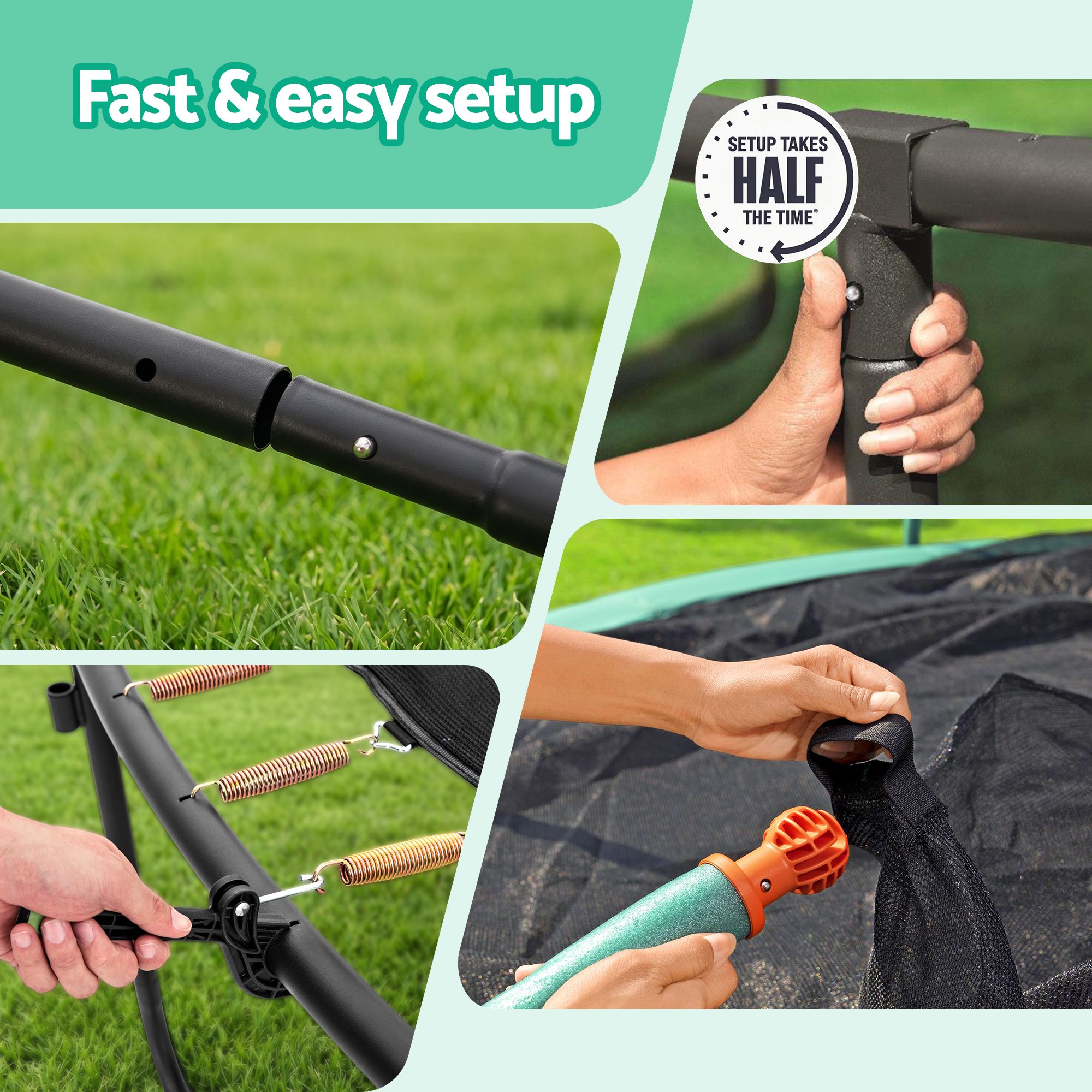 Bestway 14ft Trampoline Kids Rebounder Safety Net Enclosure Outdoor Fitness 4.27m for Ages 6+ - Image 8