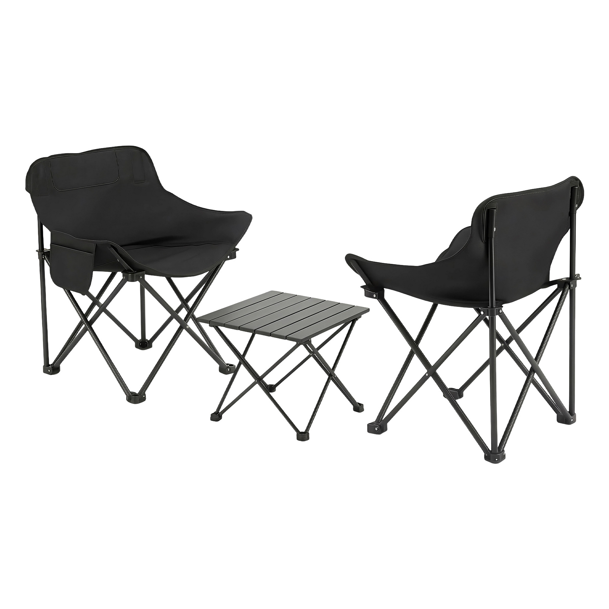Weisshorn 3pc Camping Table Chair Set Outdoor Folding Aluminium Portable Picnic - Image 1