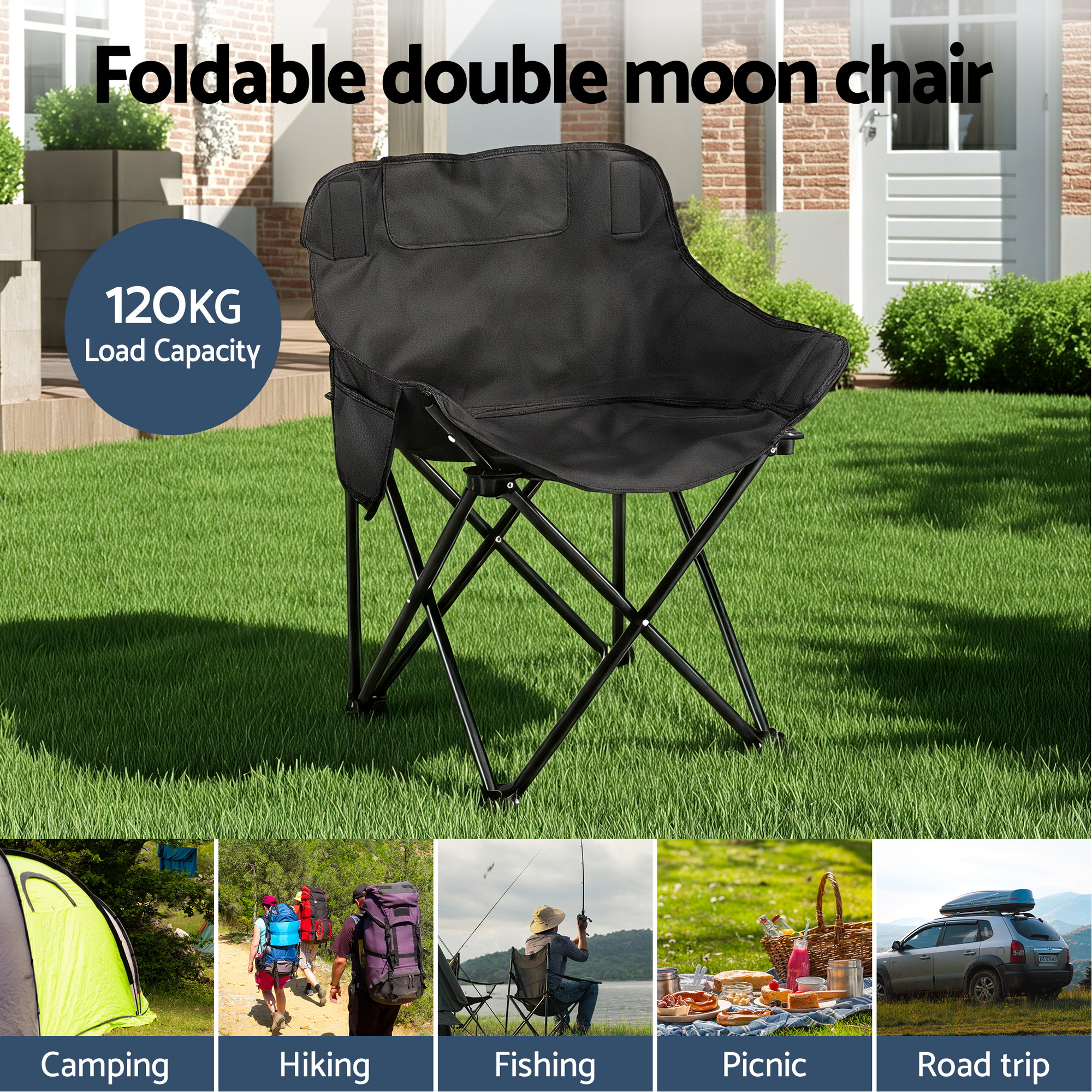 Weisshorn 3pc Camping Table Chair Set Outdoor Folding Aluminium Portable Picnic - Image 4