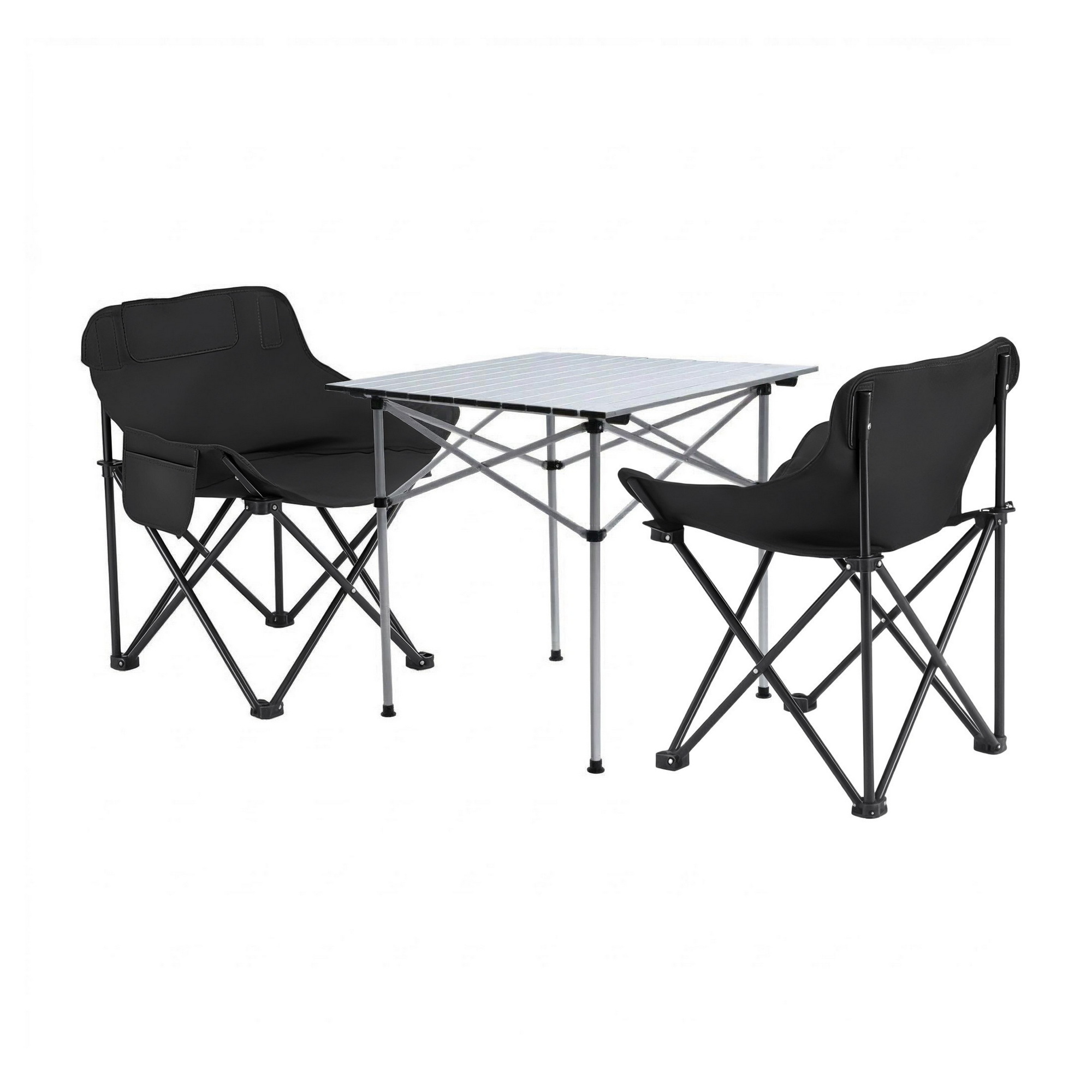 Weisshorn 3pc Camping Table Chair Set Outdoor Folding Aluminium Portable Picnic - Image 1