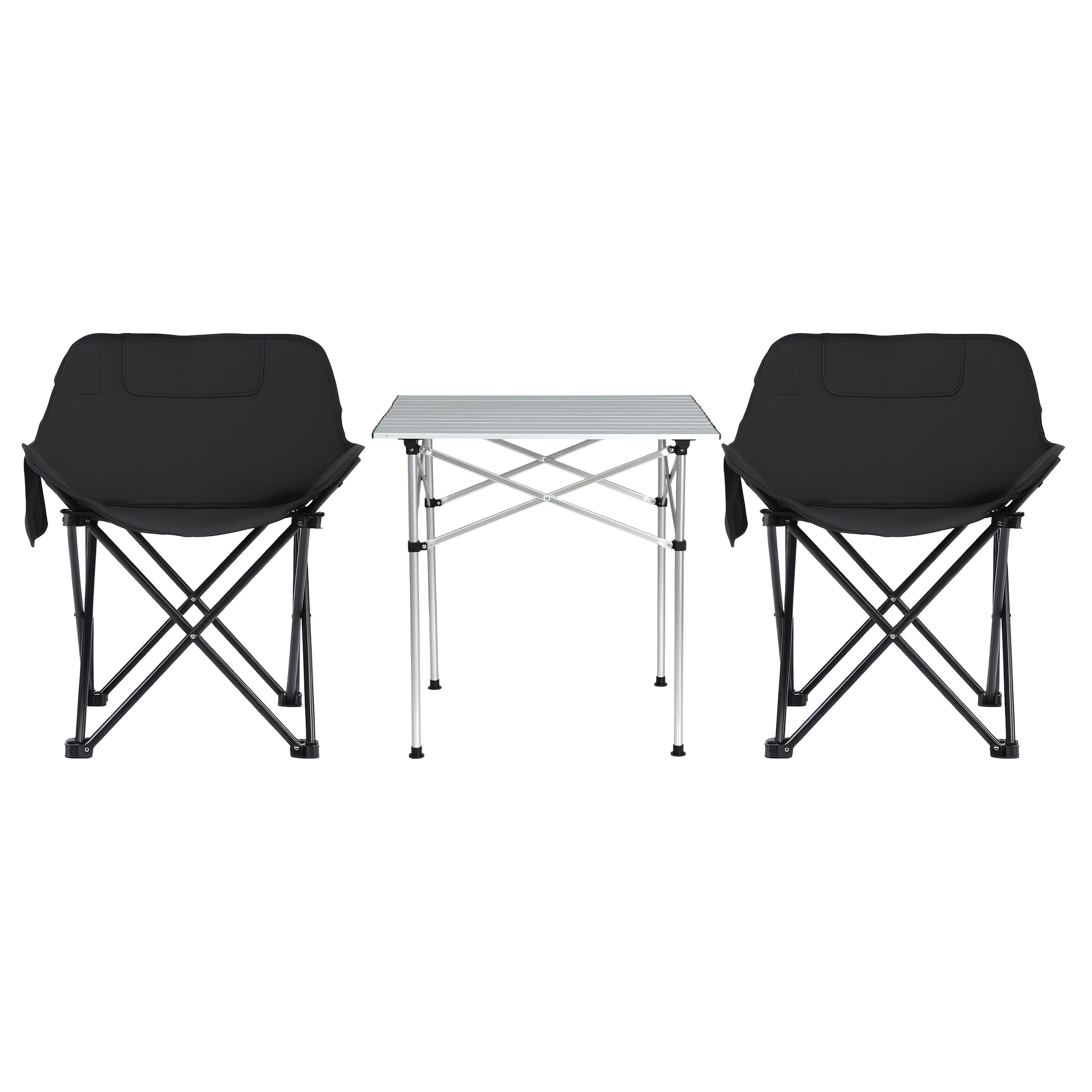 Weisshorn 3pc Camping Table Chair Set Outdoor Folding Aluminium Portable Picnic - Image 3