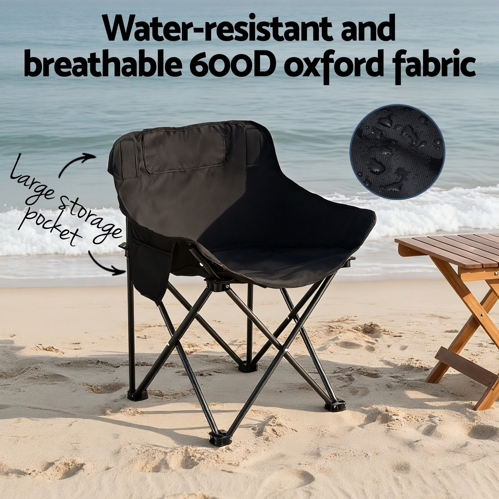 Weisshorn 3pc Camping Table Chair Set Outdoor Folding Aluminium Portable Picnic - Image 6